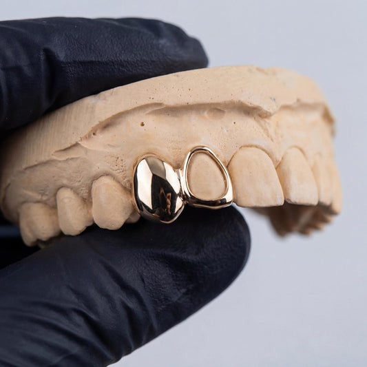 Custom Fitted Gold Or Silver Double Tooth Grillz