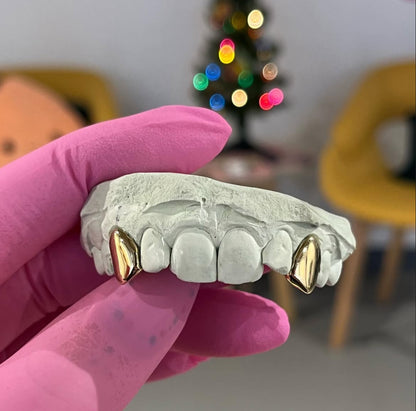 Two (2) Single Plain Caps Custom Made Grillz