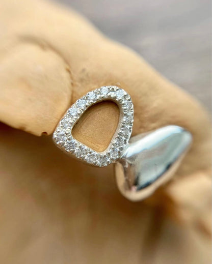 Iced Out Diamond Open Face Window & Plain Cap Custom Made Grillz